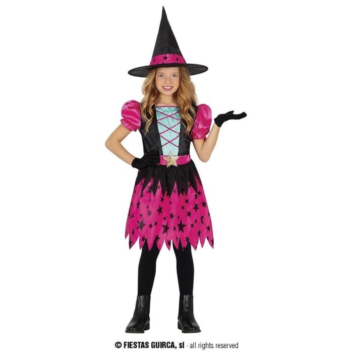 Disfraz Bruja Rosa Estrellas