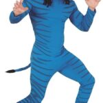 Disfraz avatar felino azul adulto