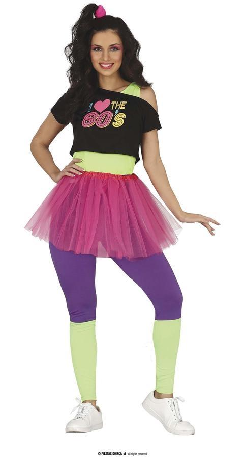 Disfraz aerobic 80's singer adulta