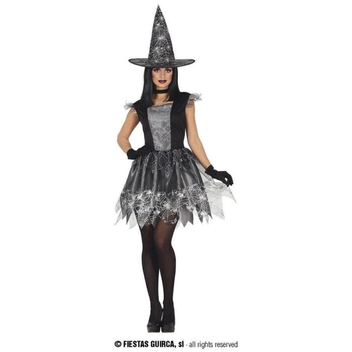 Disfraz Bruja Plata Telarañas