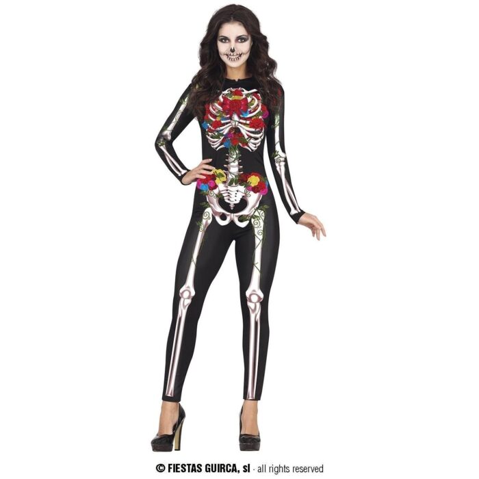 Disfraz Esqueleto Flores Colores