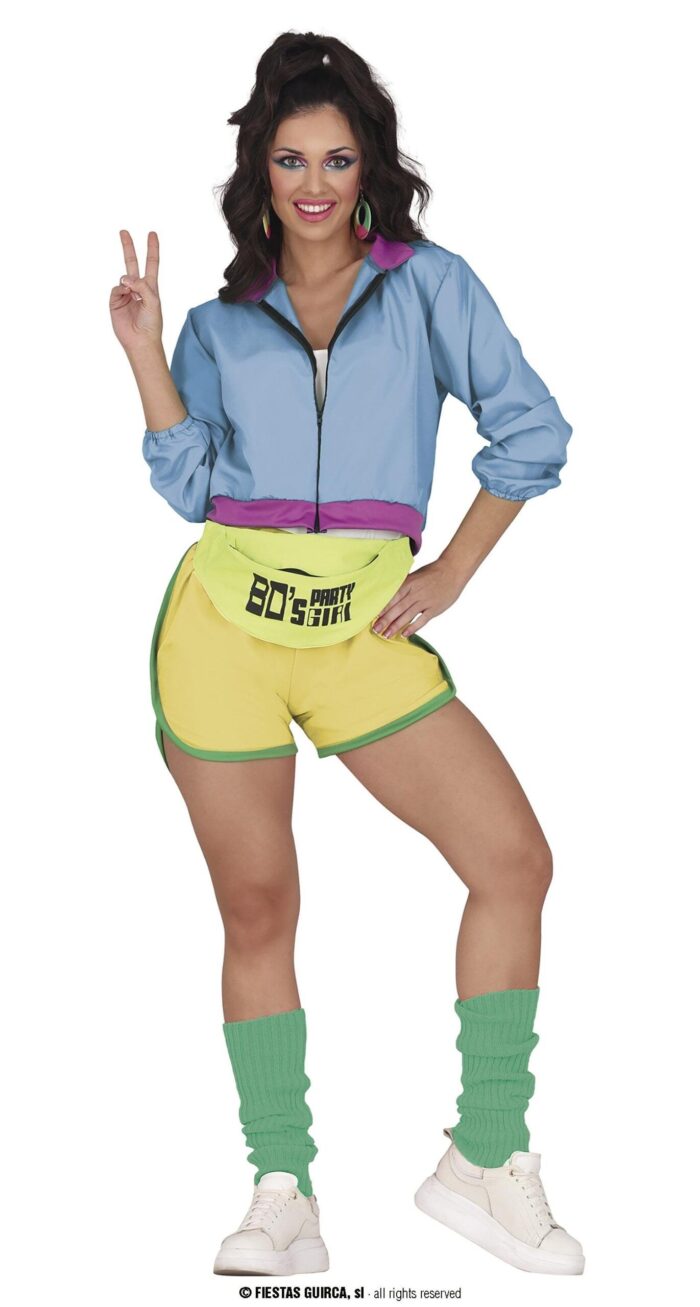 Disfraz Chándal Mujer Neón Roller 80´s