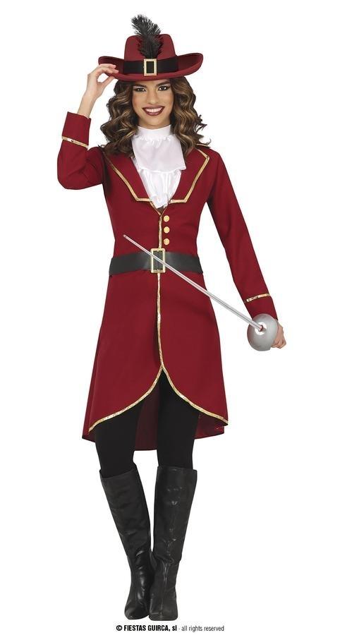 Disfraz capitana corsaria granate