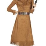 Disfraz vaquera marrón adulta