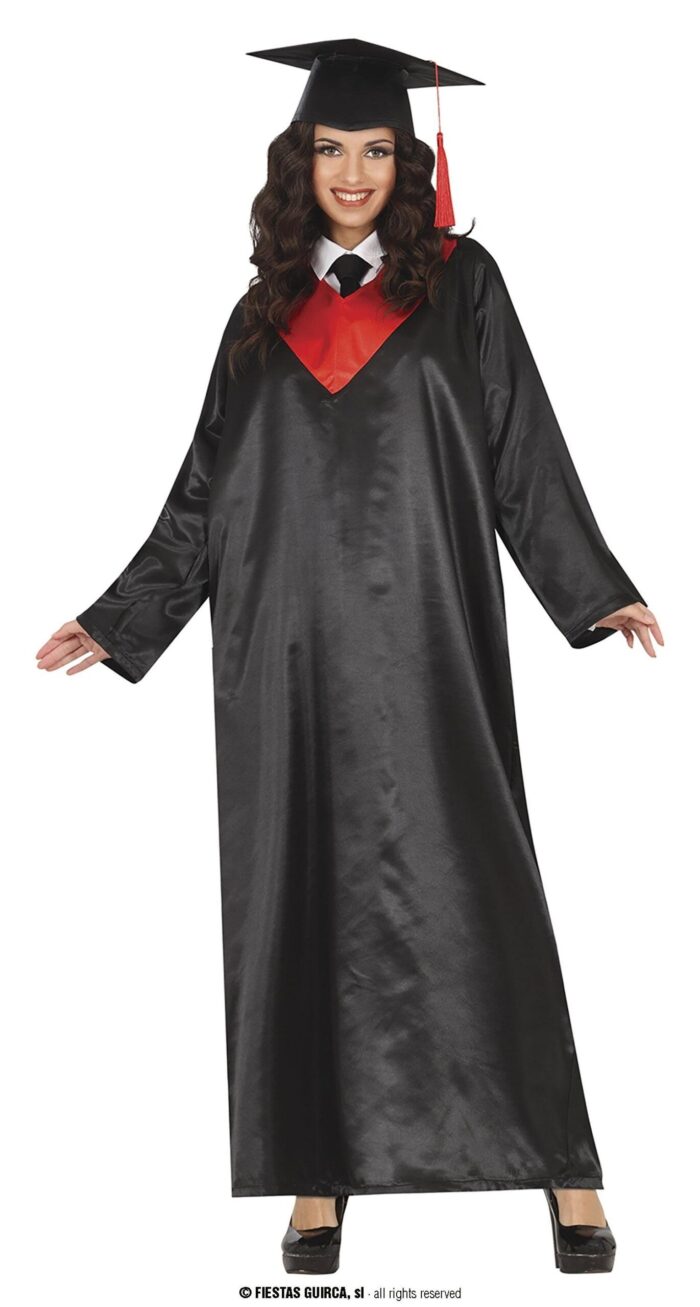 Disfraz Graduado Negro-Rojo