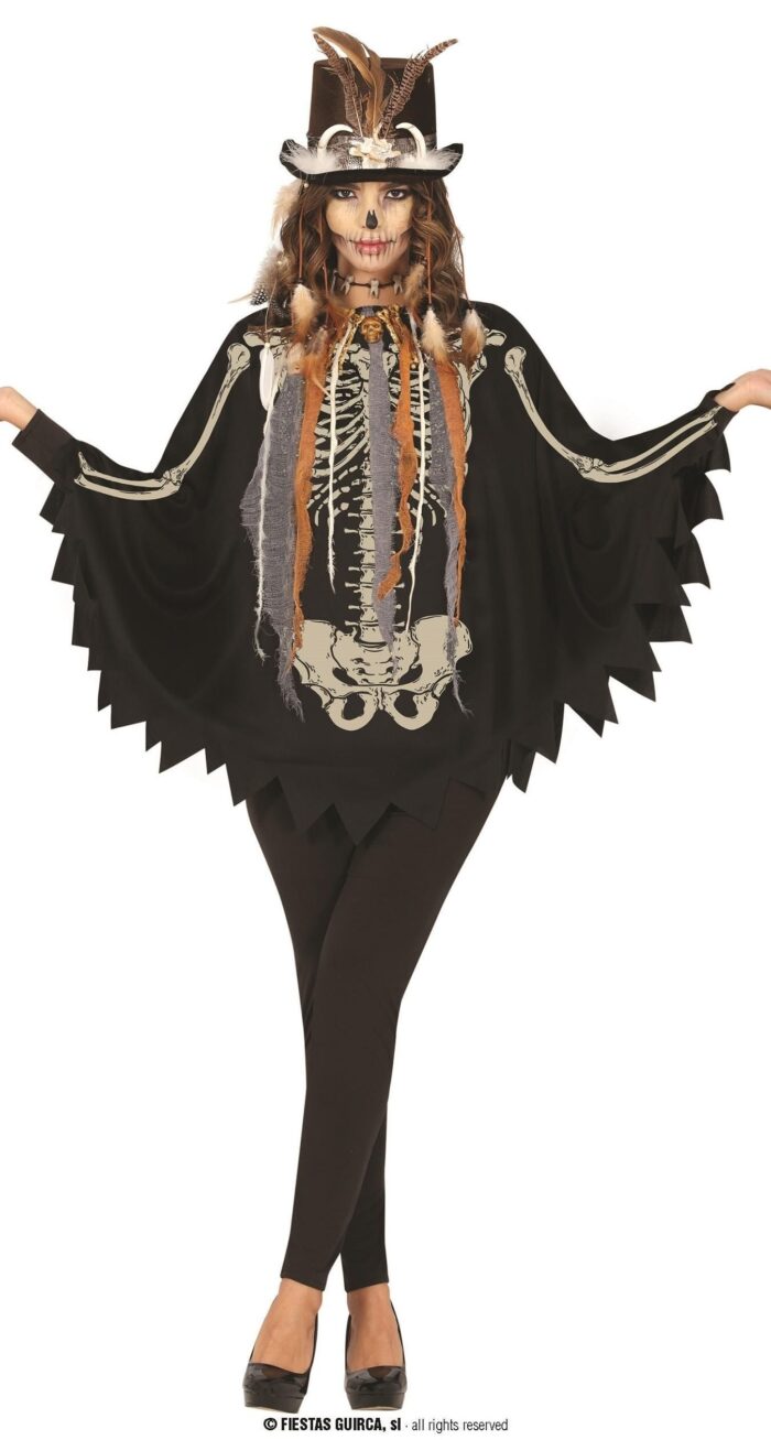 Disfraz Poncho Esqueleto