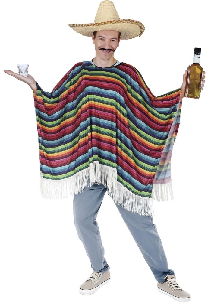 Disfraz poncho mexicano adulto