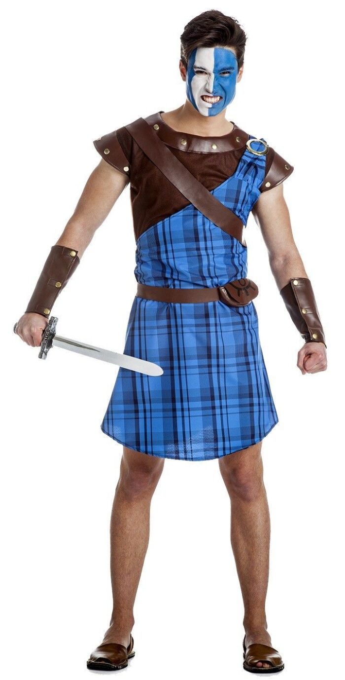 Disfraz Guerrero Escocés Azul