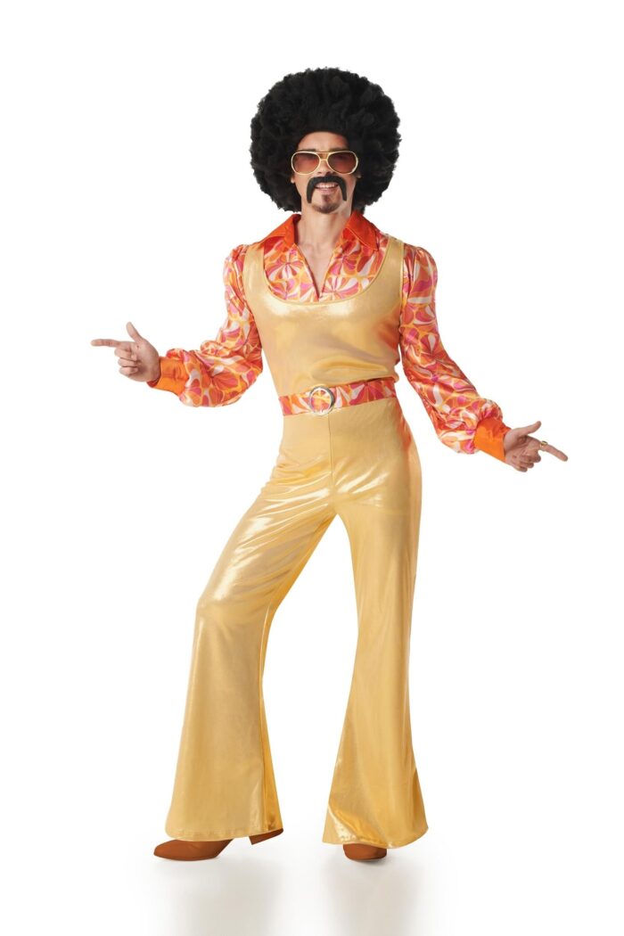 Disfraz disco años 70 dorado para hombre
