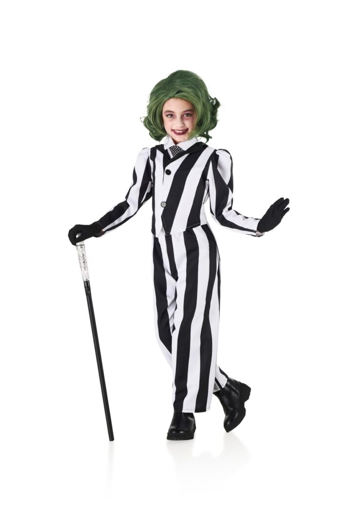 Disfraz Fantasma Loca Rayas Niña