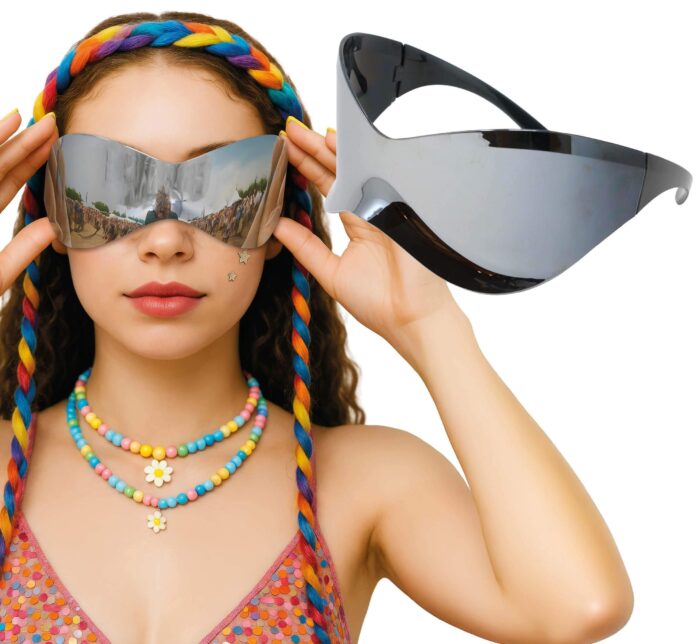 gafas futuristas de espejos para esquidador