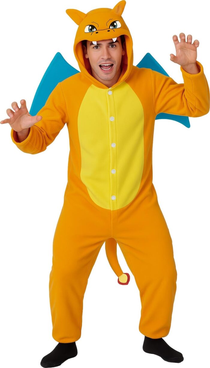 Disfraz dragón naranja adulto