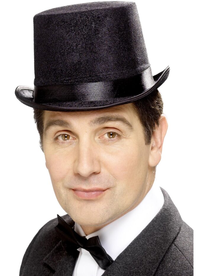 Chistera negra de terciopelo para adulto