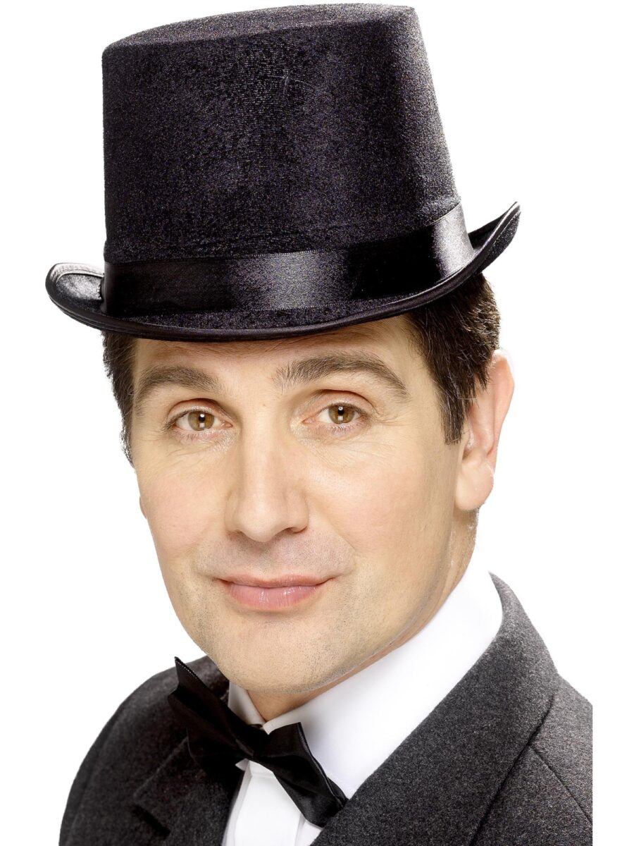 Chistera negra de terciopelo para adulto