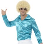 camisa disco azul para hombre