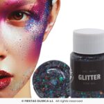 Bote de glitter gel negro grueso