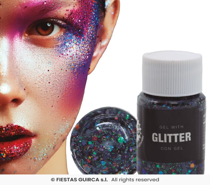 Bote de glitter gel negro grueso