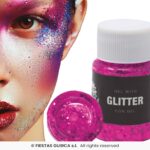 Glitter fucsia de gel grueso
