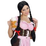 peluca de trenzas negras para mujer