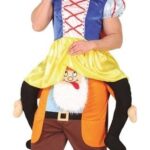 Disfraz blancanieves a hombros de enanito para adulto