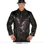 Chaqueta lentejuelas negra para adulto
