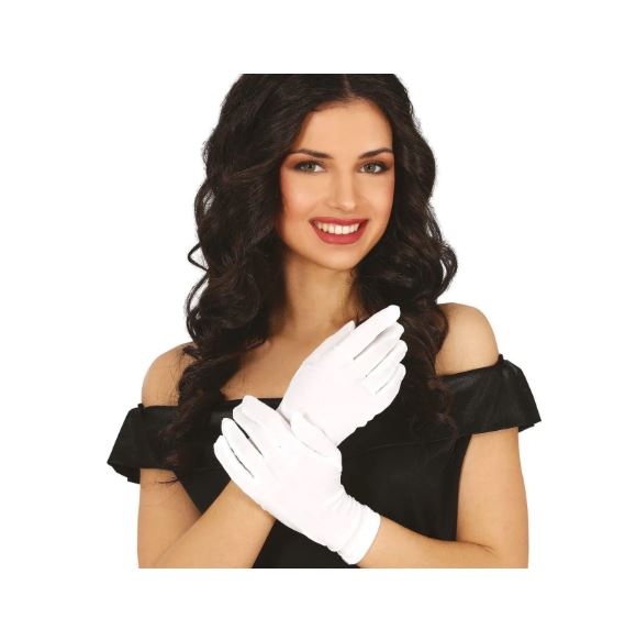 Guantes blancos cortos