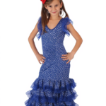 Disfraz de sevillana azul para niña