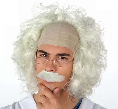 peluca de cientifico loco para adulto