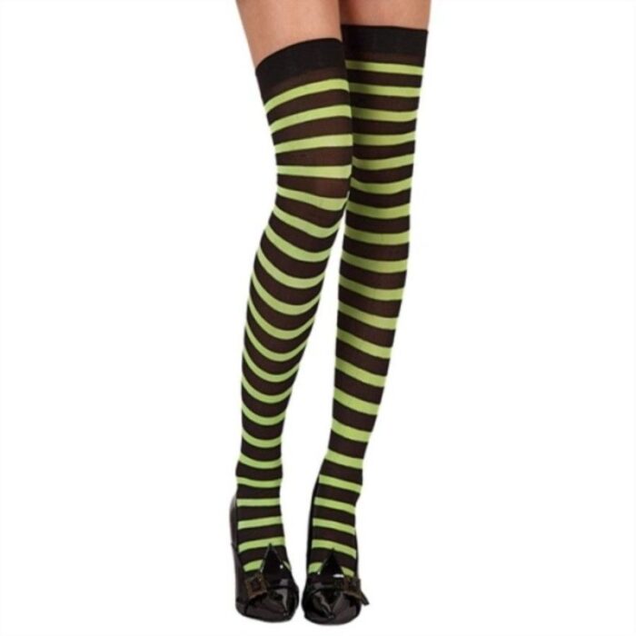 medias de rayas amarilla-negra para mujer