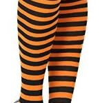 medias de rayas naranja-negra para mujer