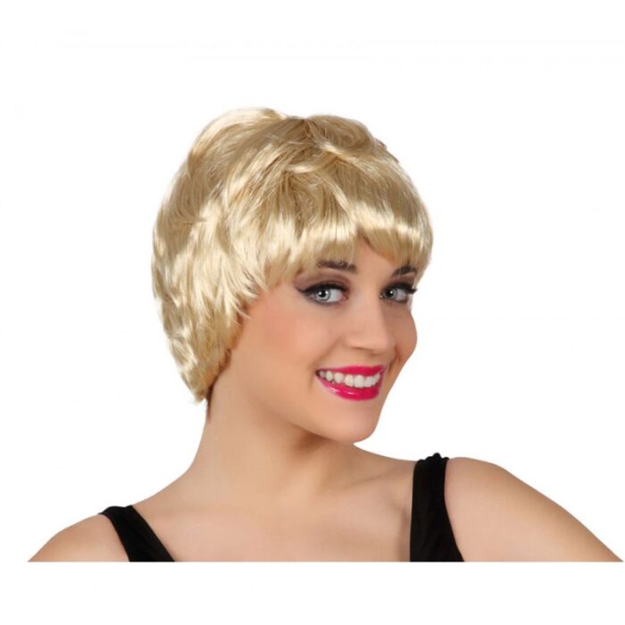 peluca rubia de pelo corto para adulto