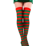 medias de rayas verde y rojo para mujer