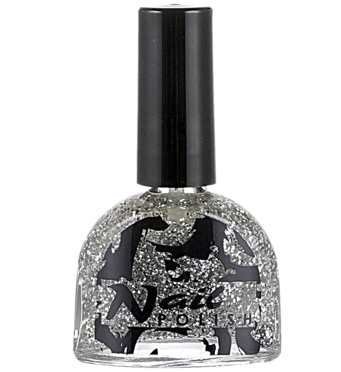 Pinta uñas glitter plata