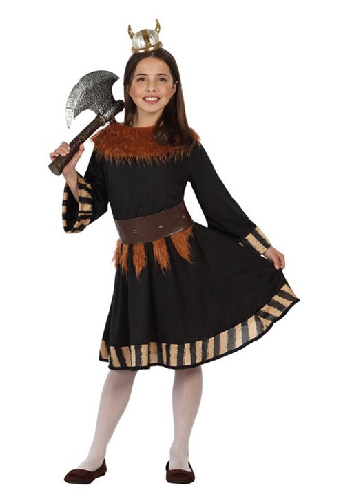 Disfraz vikinga para niña