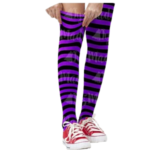 medias rayas morada-negra infantil