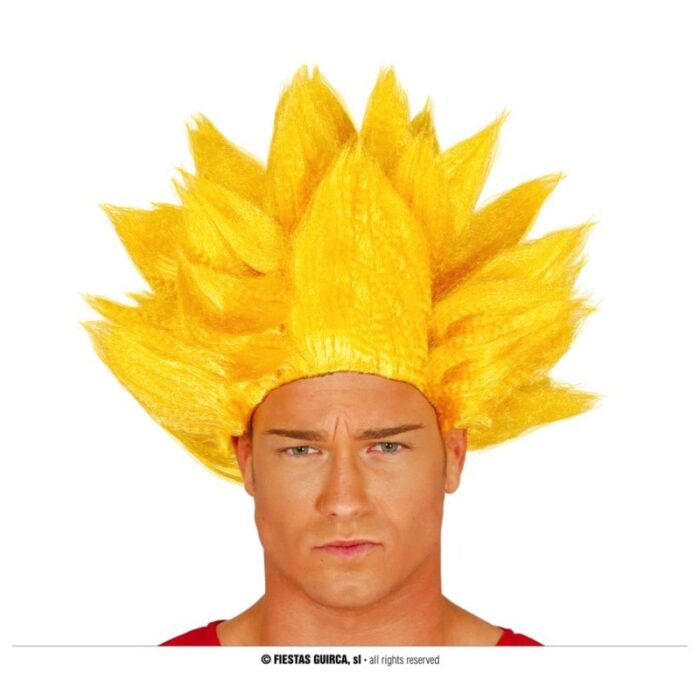 peluca goku amarillo para adulto