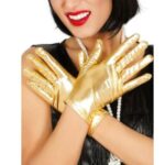 Guantes metalizados oro cortos