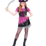 Disfraz bucanera rosa para niña