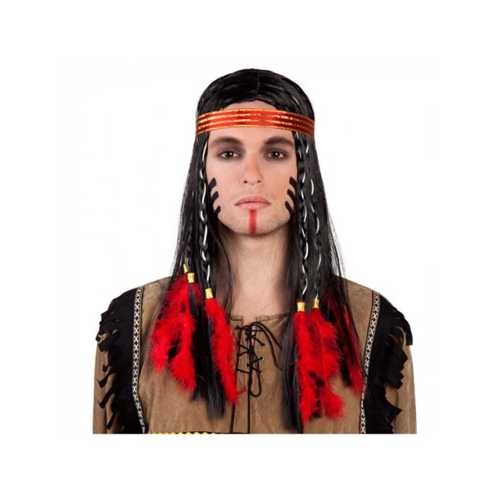 peluca indio con trenzas para adulto