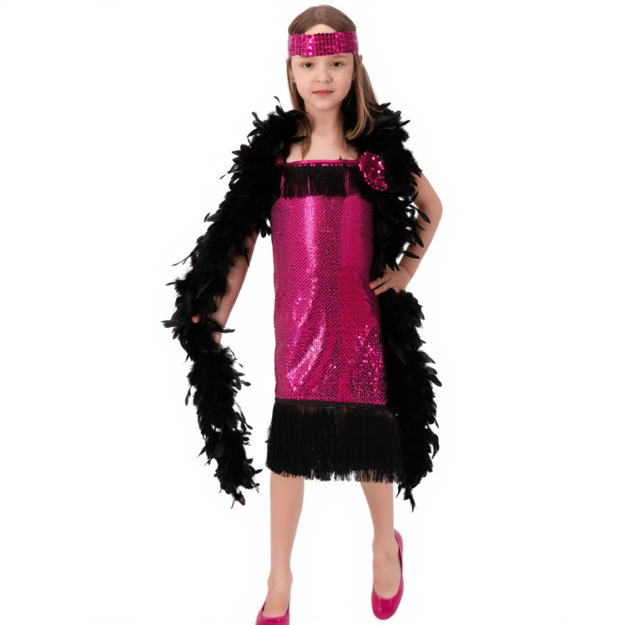 Disfraz charleston fucsia para niña