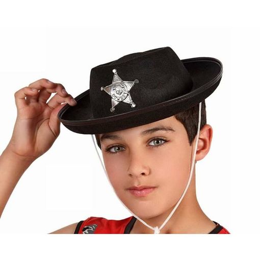 Sombrero sheriff negro infantil