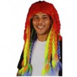 peluca rastas multicolor para adulto