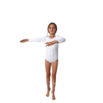 body blanco de manga larga infantil