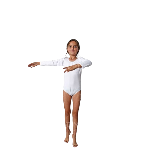 body blanco de manga larga infantil