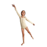 body beige de manga larga infantil