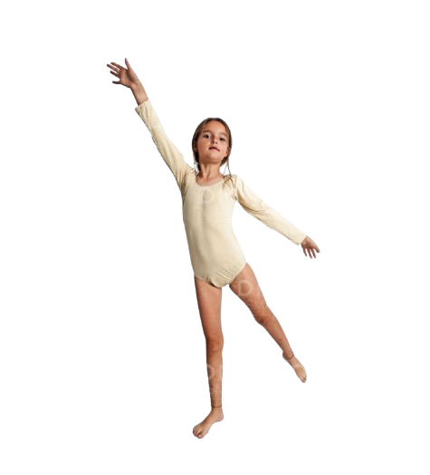 body beige de manga larga infantil