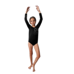 body negro de manga larga infantil