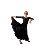 falda de ensayo dos volantes negra para niña