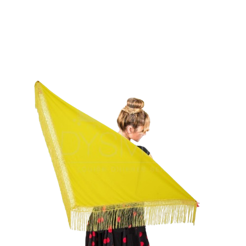 manton de manila liso amarillo