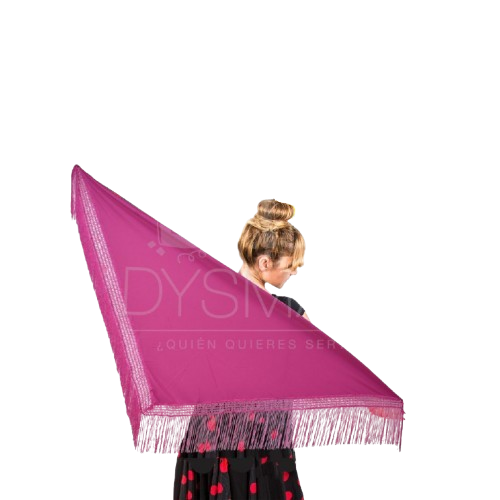 manton de manila liso fucsia